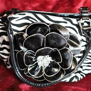Zebra printed hand bag